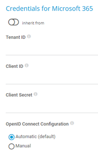Credentials for Microsoft 365